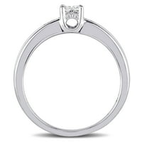 Miabella femei Carat TW Printesa-Cut și rotund-Cut diamant Sterling argint Cluster inel de logodna