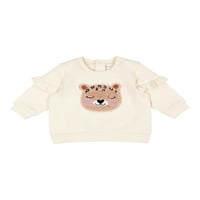Petit Lem Baby Girl Sweatshirt Outfit Set w Bandă de susținere, dimensiuni luni-luni