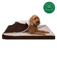FurHaven Pet Products Berber & Suede Blanket - Top ortopedic Deluxe Mat Pat pentru animale de companie pentru câini și pisici-Espresso,