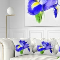 Designart Bloomy Albastru acuarelă trandafir-Floral arunca perna-16x16