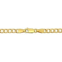 Miabella femei 14kt galben aur bordură lanț colier