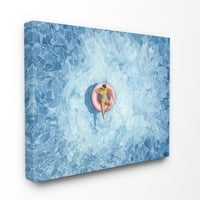 Stupell Home D piscina de aur pluteste albastru rosu acuarela pictura panza arta de perete de Grace Popp
