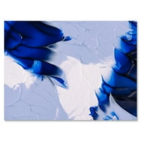 Designart 'Abstract Alb și albastru valuri Gri' modern Canvas Wall Art Print