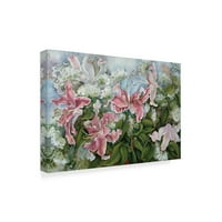 Marcă comercială Artă Plastică 'Pink Star Gazer Lilies' Canvas Art de Joanne Porter