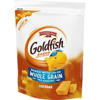 Pepperidge Farm Goldfish Cheddar Crackers, coapte cu cereale integrale, oz. Geantă Resigilabilă