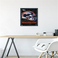 Denver Broncos-Poster De Perete Cu Cască Neon, 14.725 22.375