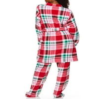 Sleep & Co. Set de somn Pijama pentru femei și femei Plus halat de pluș și pantaloni Lounge, 2 buc