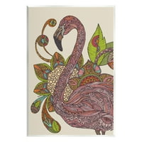 Stupell Industries Flamingo Bold Paisley Botanicals Comple detalii florale artă grafică artă Neîncadrată imprimare artă de perete,